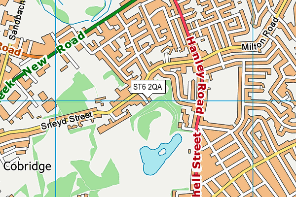 ST6 2QA map - OS VectorMap District (Ordnance Survey)