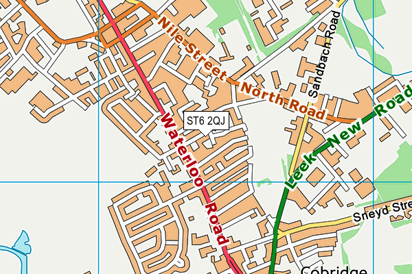 ST6 2QJ map - OS VectorMap District (Ordnance Survey)