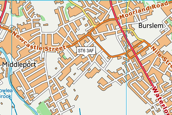 ST6 3AF map - OS VectorMap District (Ordnance Survey)