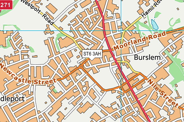 ST6 3AH map - OS VectorMap District (Ordnance Survey)