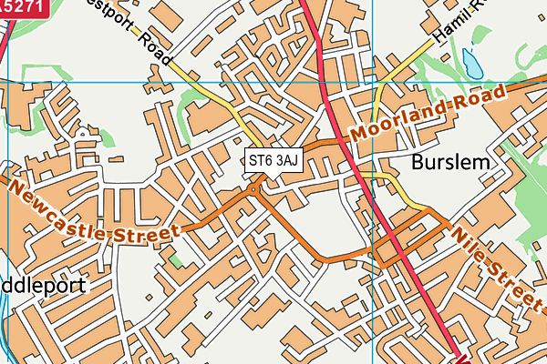 ST6 3AJ map - OS VectorMap District (Ordnance Survey)