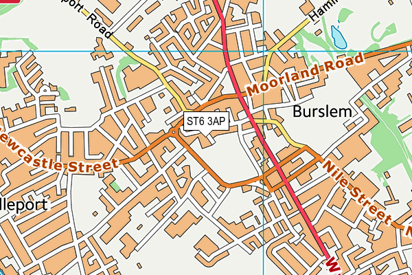 ST6 3AP map - OS VectorMap District (Ordnance Survey)