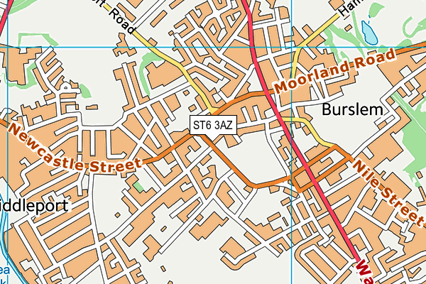 ST6 3AZ map - OS VectorMap District (Ordnance Survey)