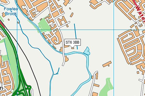 ST6 3BB map - OS VectorMap District (Ordnance Survey)