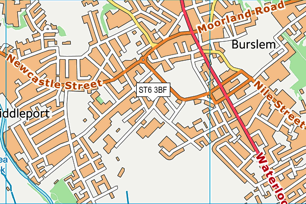 ST6 3BF map - OS VectorMap District (Ordnance Survey)