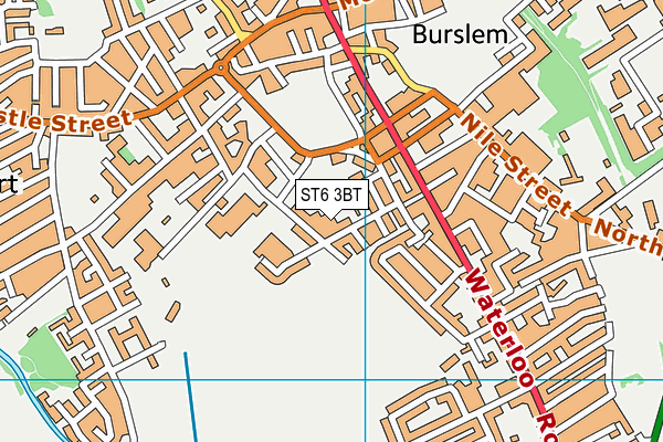 ST6 3BT map - OS VectorMap District (Ordnance Survey)