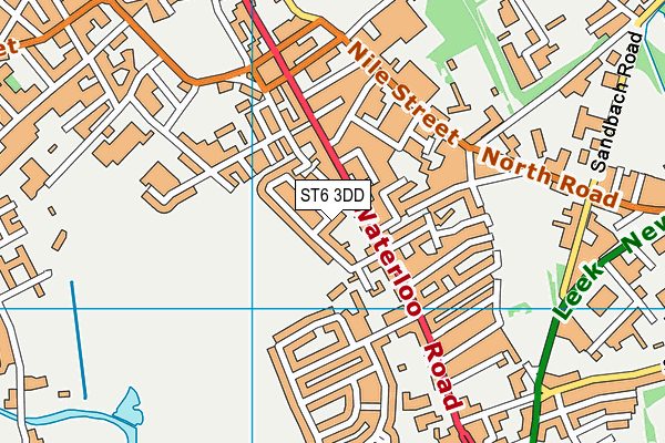 ST6 3DD map - OS VectorMap District (Ordnance Survey)