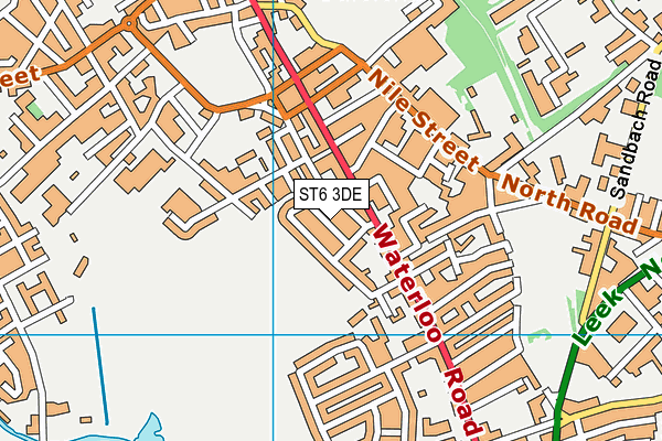 ST6 3DE map - OS VectorMap District (Ordnance Survey)