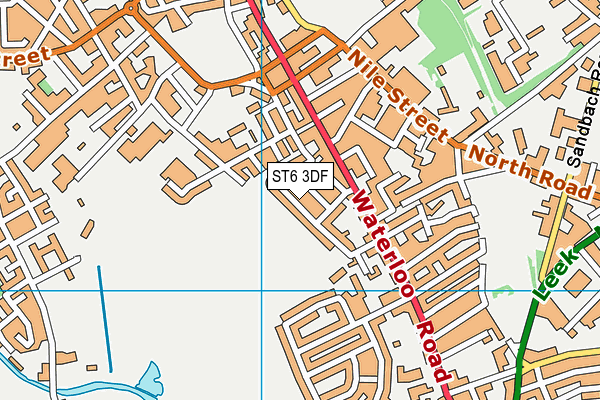 ST6 3DF map - OS VectorMap District (Ordnance Survey)