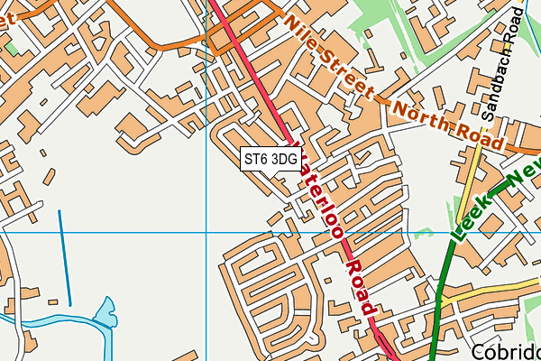 ST6 3DG map - OS VectorMap District (Ordnance Survey)