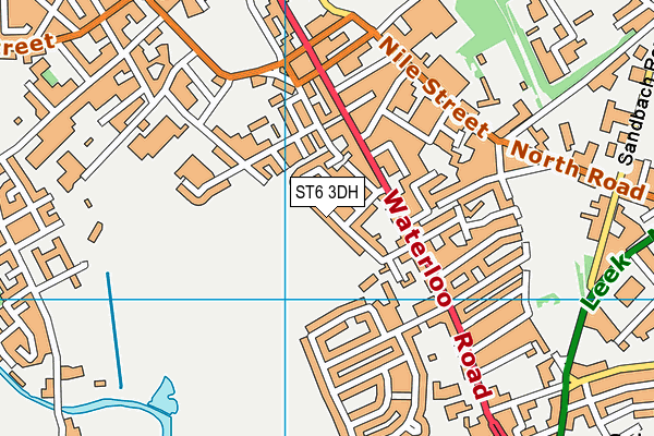 ST6 3DH map - OS VectorMap District (Ordnance Survey)