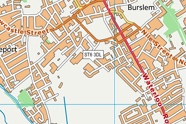 ST6 3DL map - OS VectorMap District (Ordnance Survey)
