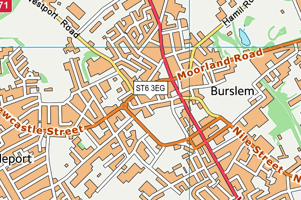 ST6 3EG map - OS VectorMap District (Ordnance Survey)