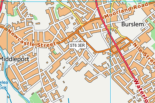 ST6 3ER map - OS VectorMap District (Ordnance Survey)