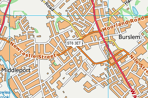 ST6 3ET map - OS VectorMap District (Ordnance Survey)