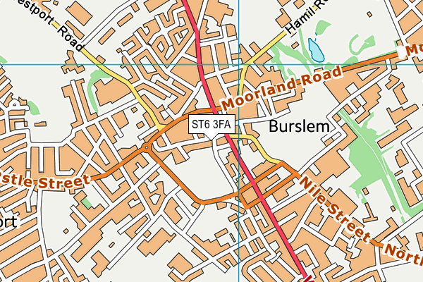 ST6 3FA map - OS VectorMap District (Ordnance Survey)