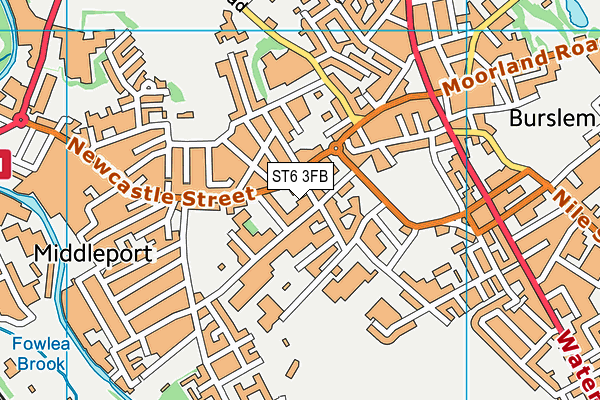 ST6 3FB map - OS VectorMap District (Ordnance Survey)