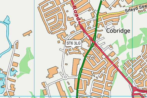 ST6 3LG map - OS VectorMap District (Ordnance Survey)