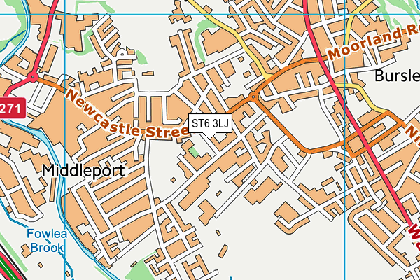 ST6 3LJ map - OS VectorMap District (Ordnance Survey)