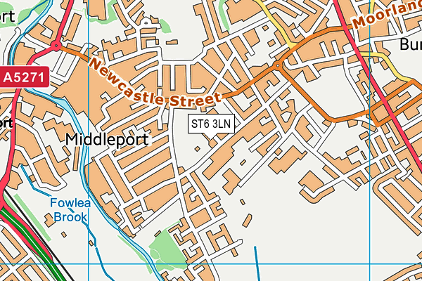 ST6 3LN map - OS VectorMap District (Ordnance Survey)