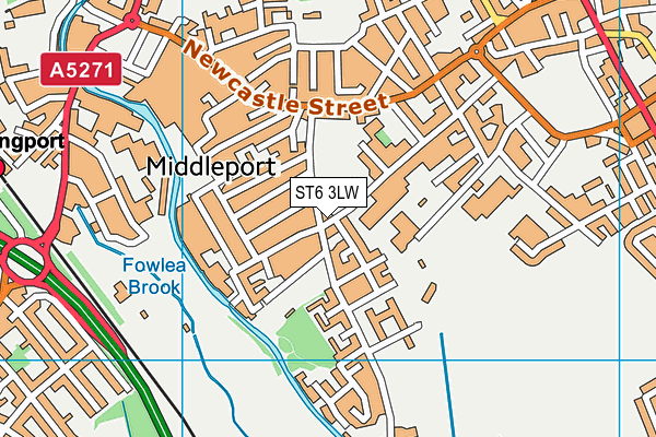 ST6 3LW map - OS VectorMap District (Ordnance Survey)