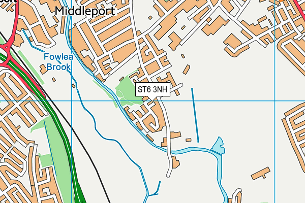 ST6 3NH map - OS VectorMap District (Ordnance Survey)