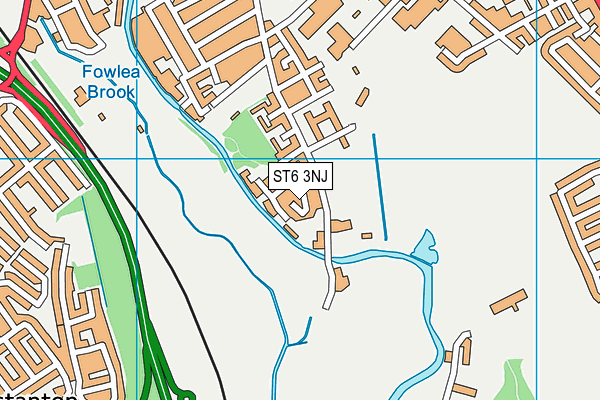 ST6 3NJ map - OS VectorMap District (Ordnance Survey)