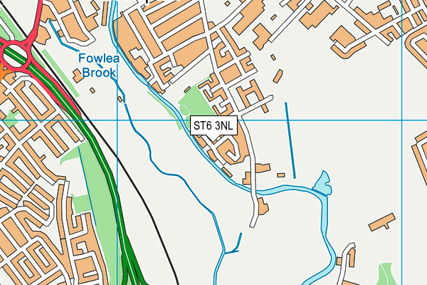 ST6 3NL map - OS VectorMap District (Ordnance Survey)
