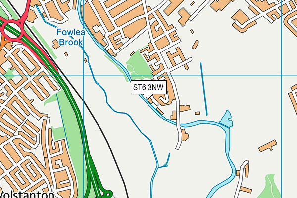ST6 3NW map - OS VectorMap District (Ordnance Survey)