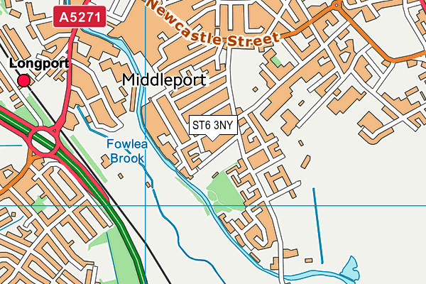 ST6 3NY map - OS VectorMap District (Ordnance Survey)