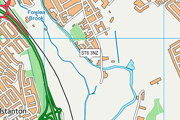 ST6 3NZ map - OS VectorMap District (Ordnance Survey)