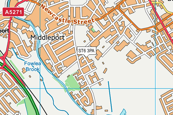 ST6 3PA map - OS VectorMap District (Ordnance Survey)