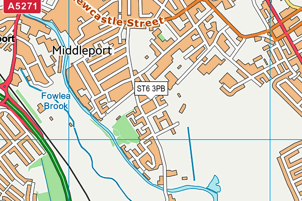 ST6 3PB map - OS VectorMap District (Ordnance Survey)