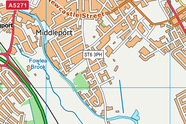 ST6 3PH map - OS VectorMap District (Ordnance Survey)