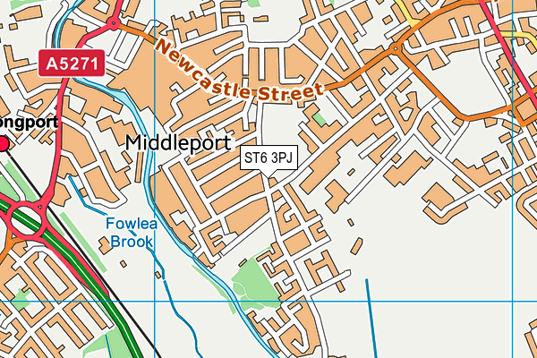 ST6 3PJ map - OS VectorMap District (Ordnance Survey)