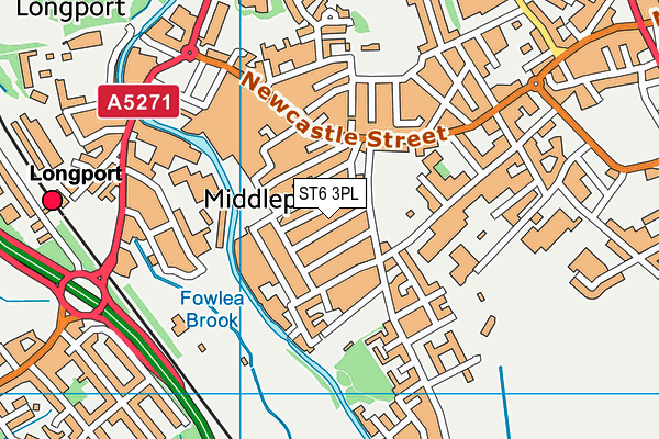 ST6 3PL map - OS VectorMap District (Ordnance Survey)