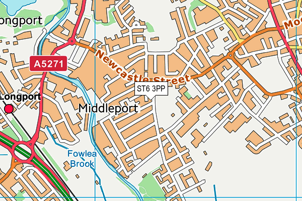 ST6 3PP map - OS VectorMap District (Ordnance Survey)