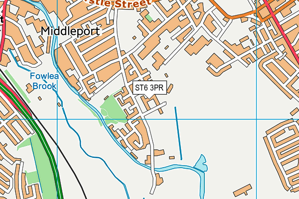 ST6 3PR map - OS VectorMap District (Ordnance Survey)