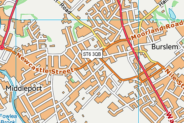 ST6 3QB map - OS VectorMap District (Ordnance Survey)