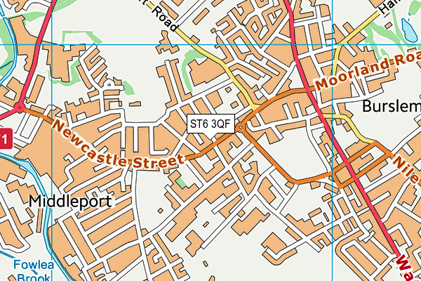 ST6 3QF map - OS VectorMap District (Ordnance Survey)
