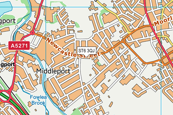 ST6 3QJ map - OS VectorMap District (Ordnance Survey)