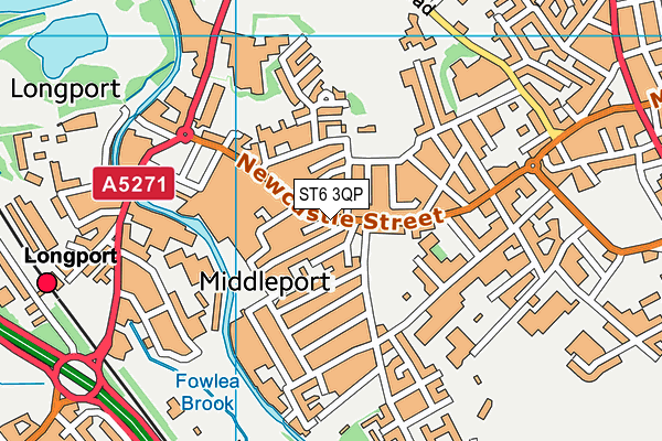 ST6 3QP map - OS VectorMap District (Ordnance Survey)