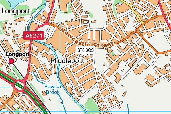 ST6 3QS map - OS VectorMap District (Ordnance Survey)