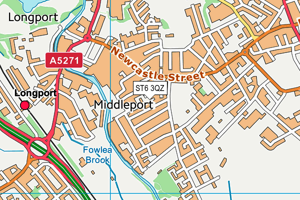 ST6 3QZ map - OS VectorMap District (Ordnance Survey)