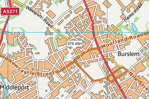 ST6 4AH map - OS VectorMap District (Ordnance Survey)