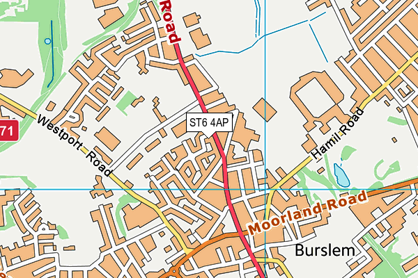 ST6 4AP map - OS VectorMap District (Ordnance Survey)