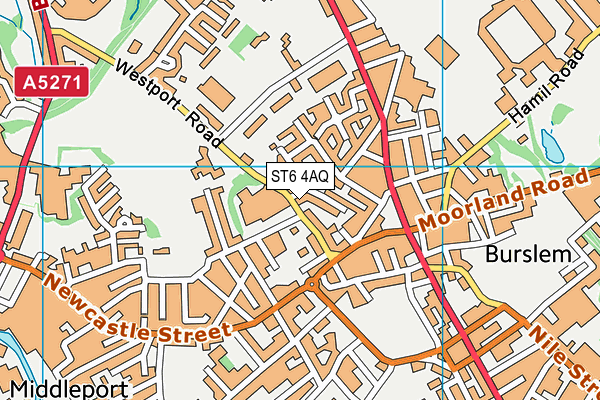 ST6 4AQ map - OS VectorMap District (Ordnance Survey)