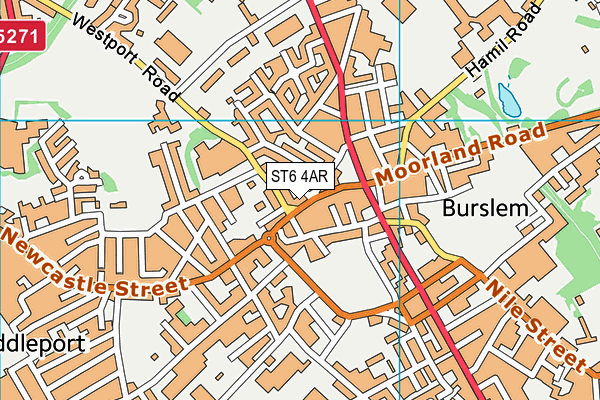 ST6 4AR map - OS VectorMap District (Ordnance Survey)