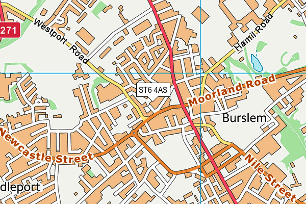 ST6 4AS map - OS VectorMap District (Ordnance Survey)