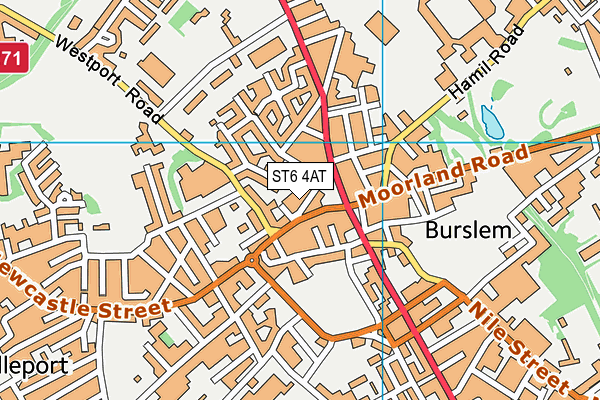 ST6 4AT map - OS VectorMap District (Ordnance Survey)